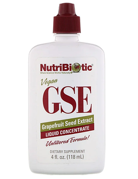 NutriBiotic, Веганский экстракт семян грейпфрута GSE, жидкий концентрат, 118 мл (4 жидкие унции)