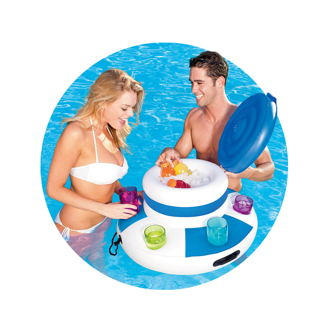 Надувной плавающий термоконтейнер для напитков CoolerZ Floating Cooler 70 см, BESTWAY, 43117 - фото 3 - id-p76470358
