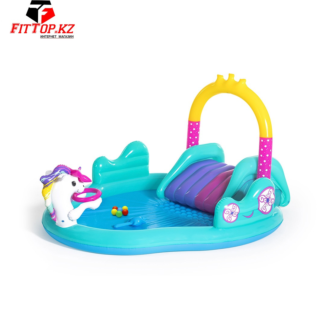 Детский надувной игровой бассейн Magical Unicorn Carriage 274 x 198 x 137 см, BESTWAY, 53097 - фото 1 - id-p76470379