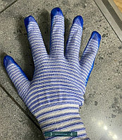 Перчатки нейлоновые с нитриловым покрытием в полоску