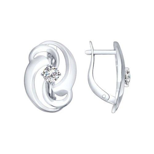 Серьги из серебра с фианитами SOKOLOV 94022320