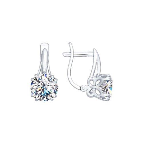 Серьги из серебра с фианитами SOKOLOV 94022291