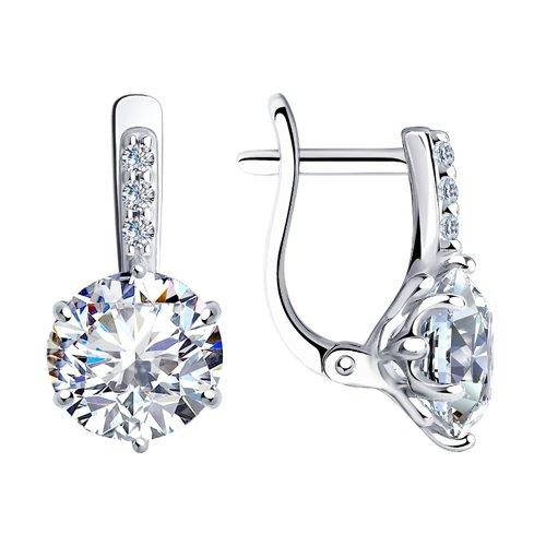 Серьги из серебра с фианитами SOKOLOV 89020005