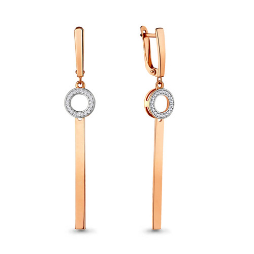 Серьги из серебра с фианитом Aquamarine 46733А#