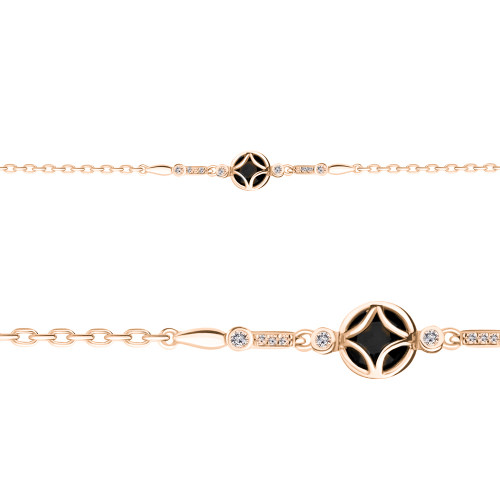 Браслет из серебра с стеклом Aquamarine 74395АЧ#