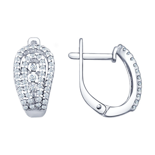 Серьги из серебра с фианитом SOKOLOV 94021684