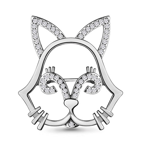 Брошь из серебра с фианитом Aquamarine 77323А