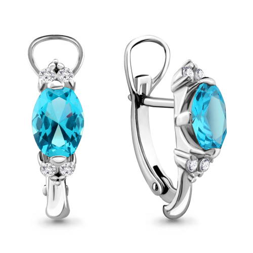 Серебряные серьги с Aquamarine 4414105