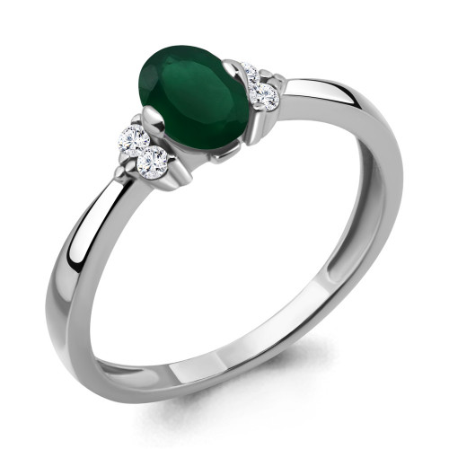 Кольцо из серебра с агатом зеленым и агатом Aquamarine 6523609А размеры - 16,5