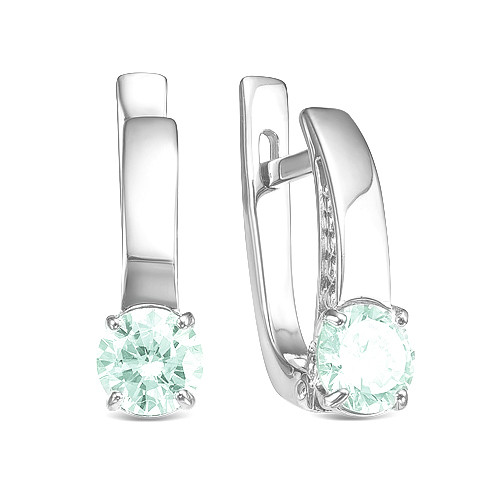 Серебряные серьги с фианитом Teosa 121-1622EML