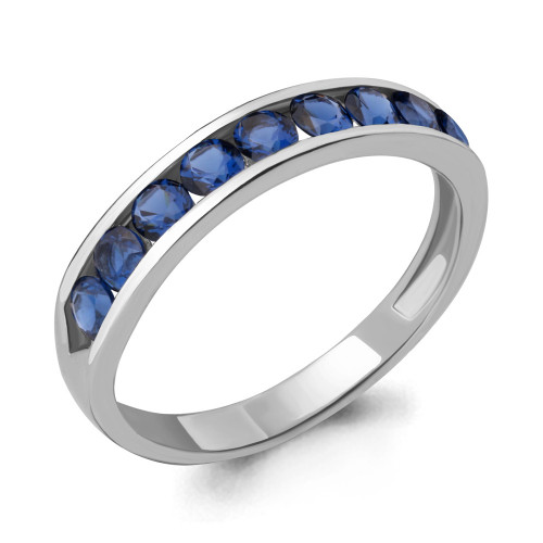 Кольцо из серебра с наносапфиром синт. Aquamarine 63897Б.5 размеры - 17,5 18,5 19