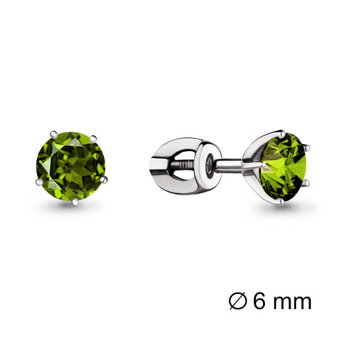 Серебряные серьги с хризолитом Aquamarine 4403807
