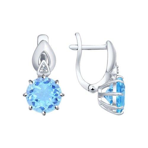Серьги из серебра с топазами и фианитами SOKOLOV 92021218