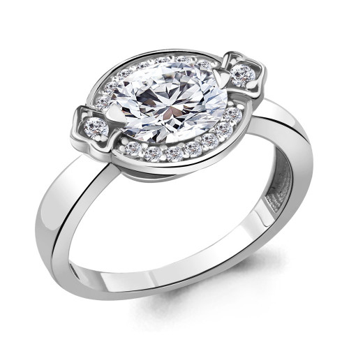 Серебряное кольцо с фианитом Aquamarine 68542А размеры - 18,5