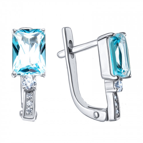 Серебряные серьги с топазом Teosa С620-785Т