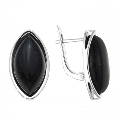 Серьги из серебра с агатом чёрным Darvin 929LB1107aa