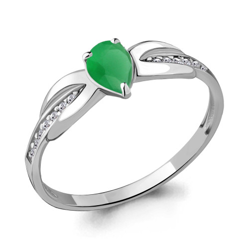 Кольцо из серебра с стеклом Aquamarine 68500101Г размеры - 17,5