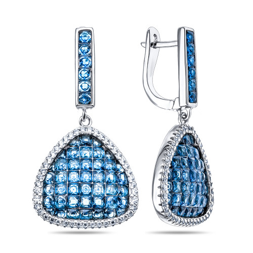Серебряные серьги с кубическим цирконом TEO SANTINI TS81531-E-QCBL