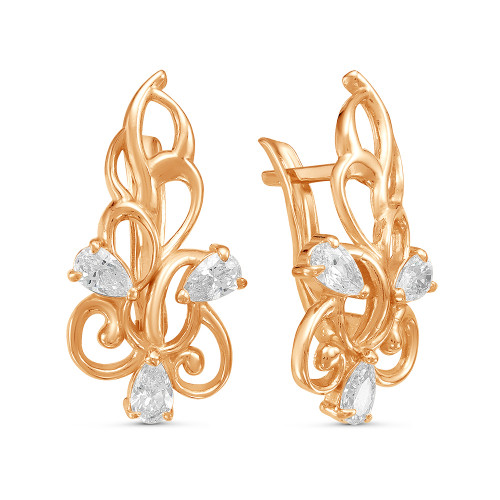 Серьги из серебра с фианитом Красная Пресня 33810599