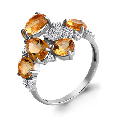 Серебряное кольцо с цитрином Aquamarine 6905306А
