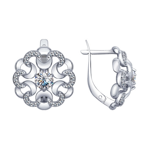 Серьги из серебра с фианитом SOKOLOV 94022558