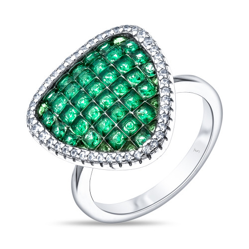 Серебряное кольцо с кубическим цирконом TEO SANTINI TS81531-R-QCG размеры - 18