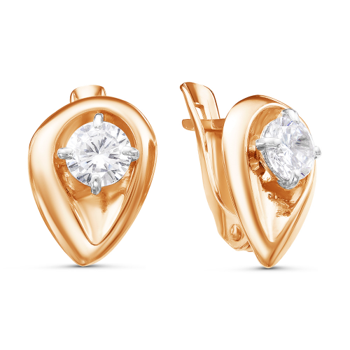 Серьги из серебра с фианитом Красная Пресня 33810929Д