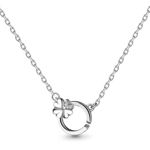 Колье из серебра с фианитом Aquamarine 73581А размеры - 45