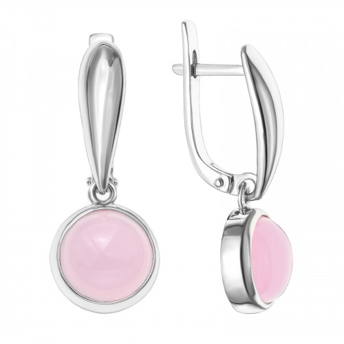 Серьги из серебра с кварцем розовым Teosa 2000-0341-RQ