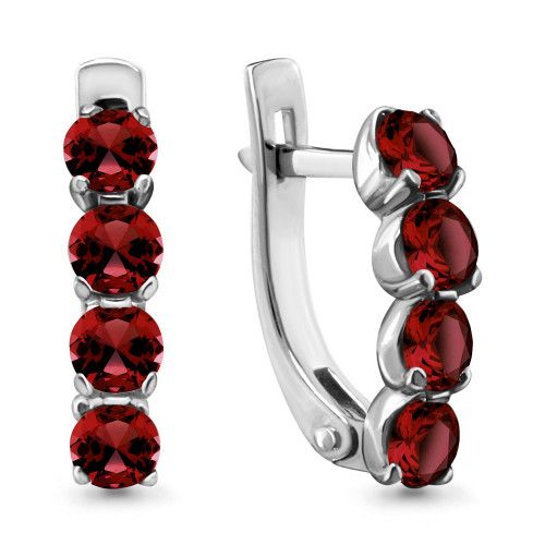 Серьги из серебра с гранатом Aquamarine 4416003