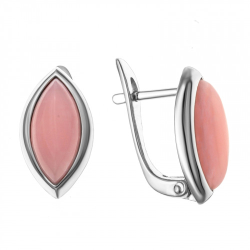 Серебряные серьги с кварцем розовым Darvin 929P11073aa