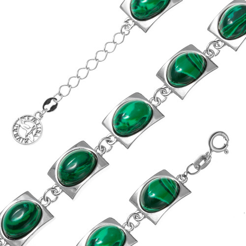 Серебряный браслет с малахитом Darvin 926281016aa размеры - 18