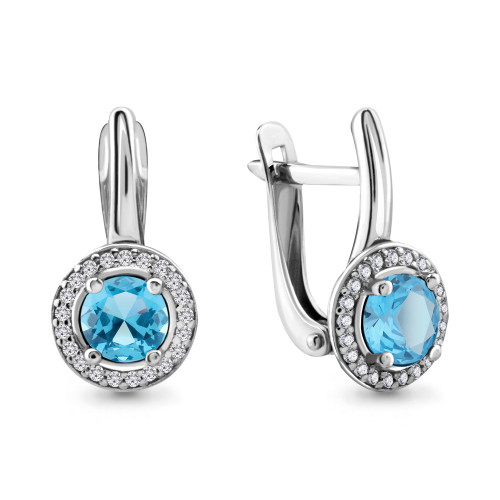 Серебряные серьги с топазом Aquamarine 4298302А
