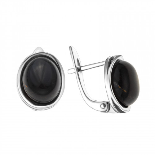 Серьги из серебра с агатом чёрным Darvin 929LB1014aa