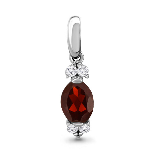Серебряная подвеска с гранатом Aquamarine 2504703А
