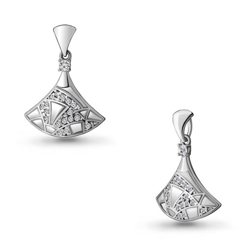 Подвеска из серебра с фианитом Aquamarine 24287А