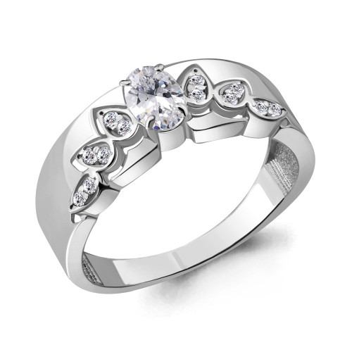 Кольцо из серебра с фианитом Aquamarine 69154А размеры - 18,5