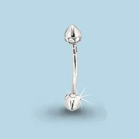 Серебряный пирсинг с фианитом Aquamarine 70509А