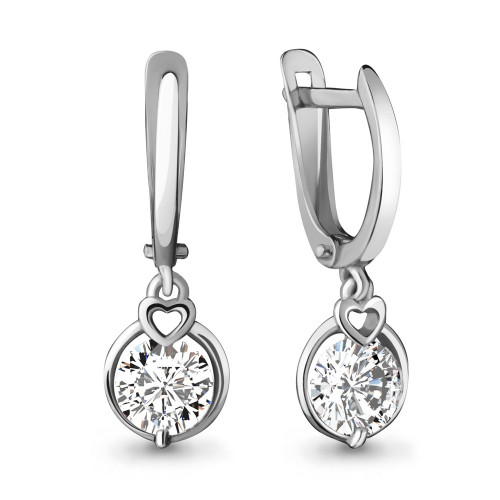 Серьги из серебра с фианитом сваровски Aquamarine 42098