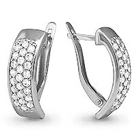 Серьги из серебра с фианитом Aquamarine 40756А