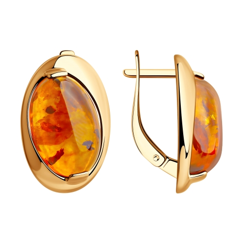 Серьги из серебра с янтарём SOKOLOV 93-320-00477-1
