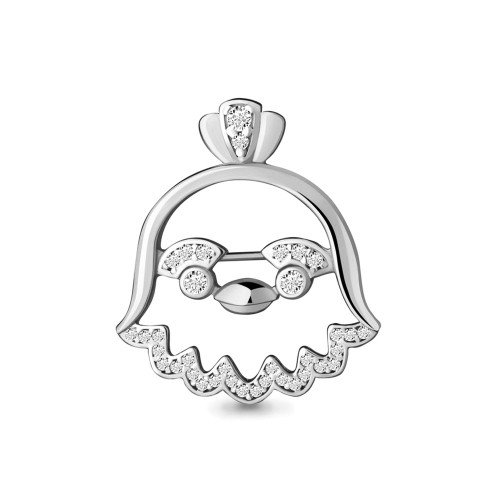 Брошь из серебра с фианитом Aquamarine 77321А