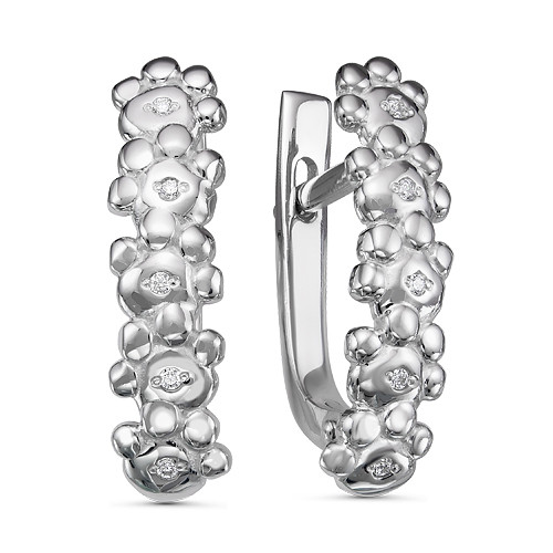 Серьги из серебра с фианитом синт. MASKOM 2000-0374 2000-0374