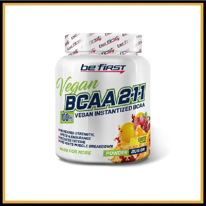 Незаменимые аминокислоты Be First BCAA 2:1:1 Vegan powder 200 г «Экзотик»