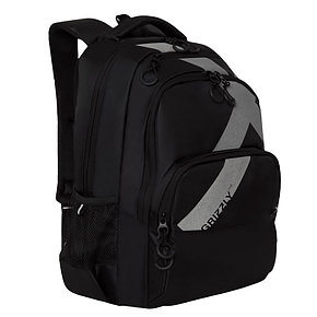 Рюкзак Grizzly, 32*45*23см, 2 отделения, 3 кармана, анатомическая спинка, черный-серый, фото 2