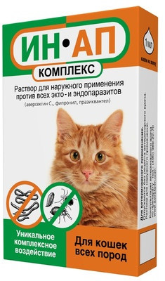 Капли против паразитов для кошек «Ин-Ап комплекс»