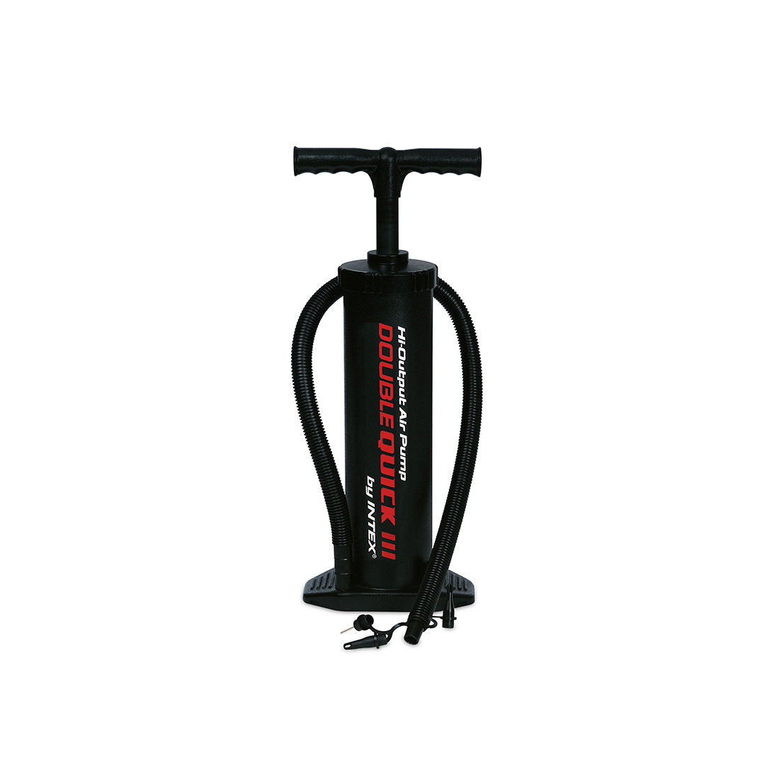 Насос ручной INTEX Double Quick III Hand Pump 68615 (48 см., Пластик, Шланг 0.8м., 4 насадки)