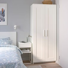 Шкаф 2-дверный БРИМНЭС белый 78x190 см ИКЕА, IKEA, фото 2