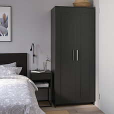Шкаф 2-дверный БРИМНЭС черный 78x190 см ИКЕА, IKEA, фото 2