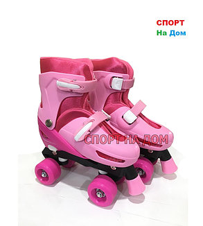Детские роликовые коньки "Квады" (размер от 31 до 34) розовые M, фото 2